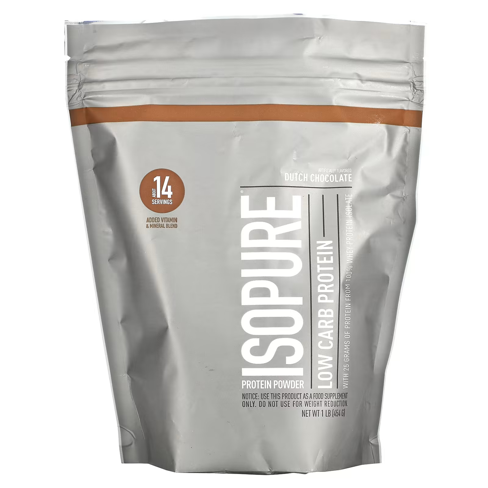 2 X Isopure, Low Carb Protein Powder, Dutch Chocolate, 1 lb (454 g)