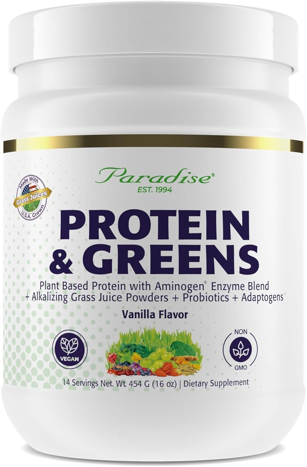 Organic ORAC Protein & Greens Powder – Vanilla Flavor, 20g Protein, 14 Servings
