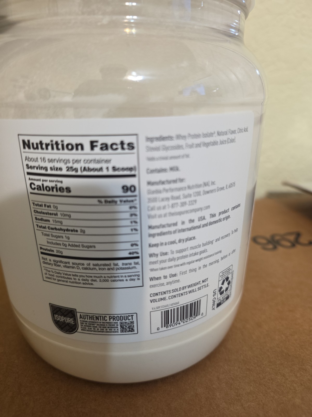 Isopure Clear Low Carb Protein