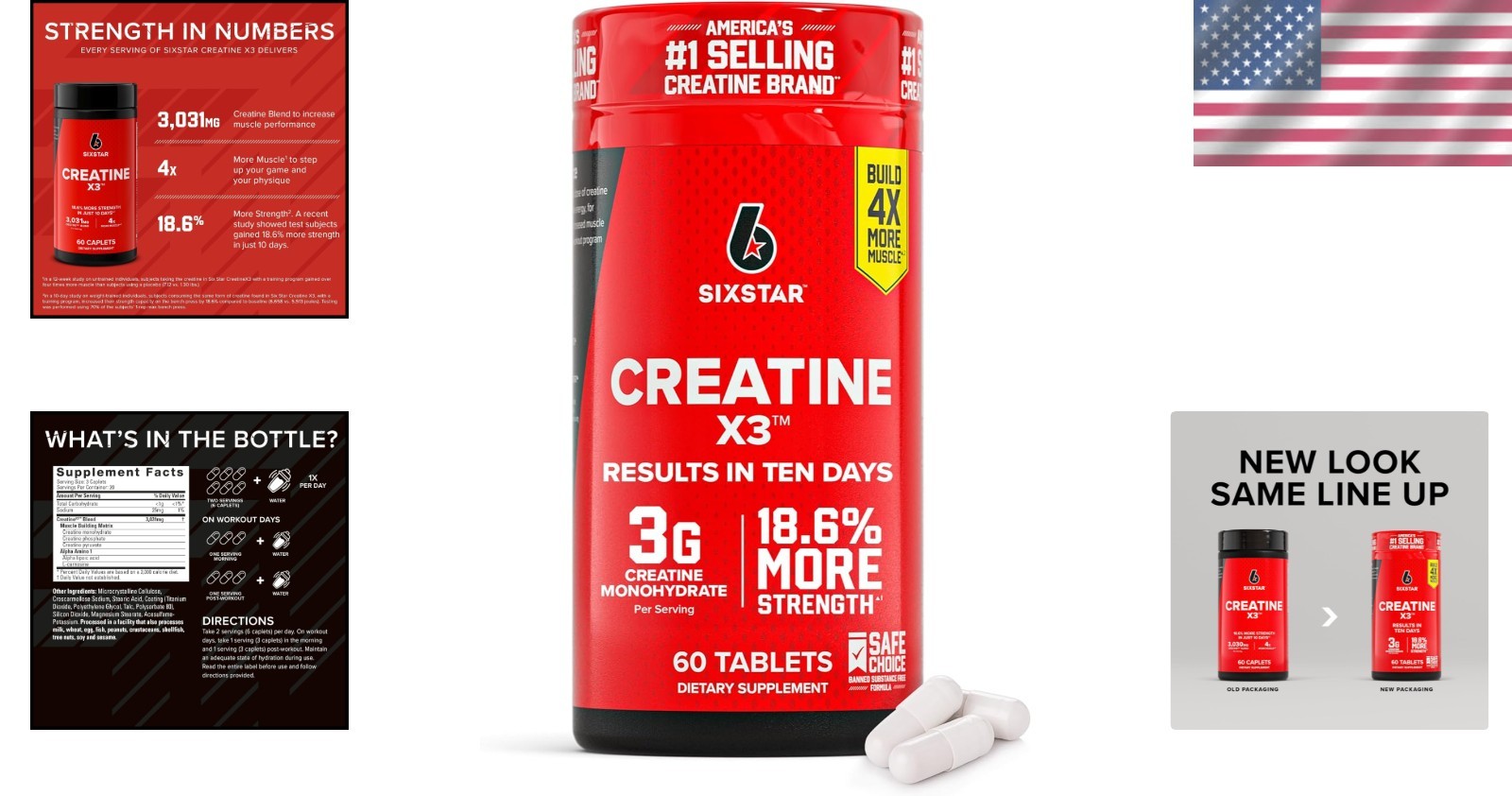 High-Potency Creatine X3 Capsules – 60 Gluten-Free Caplets for Athletes
