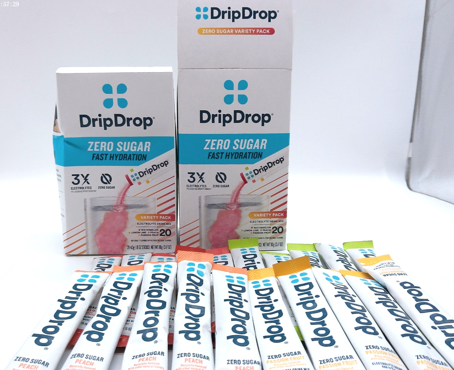 2Pk- Drip Drop Zero Sugar Variety Pack, 40 Total Packets, Exp. 2/27+
