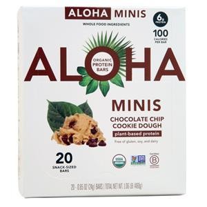 Aloha Organic Protein Mini Bar – Plant Based Chocolate Chip Cookie Dough 20 bars
