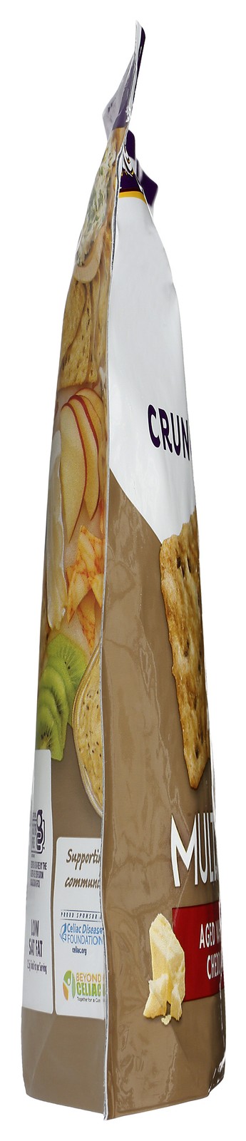 Crunchmaster Multi Grain Rice Crackers Aged White Cheddar Flavor 4 Oz 12 Pack
