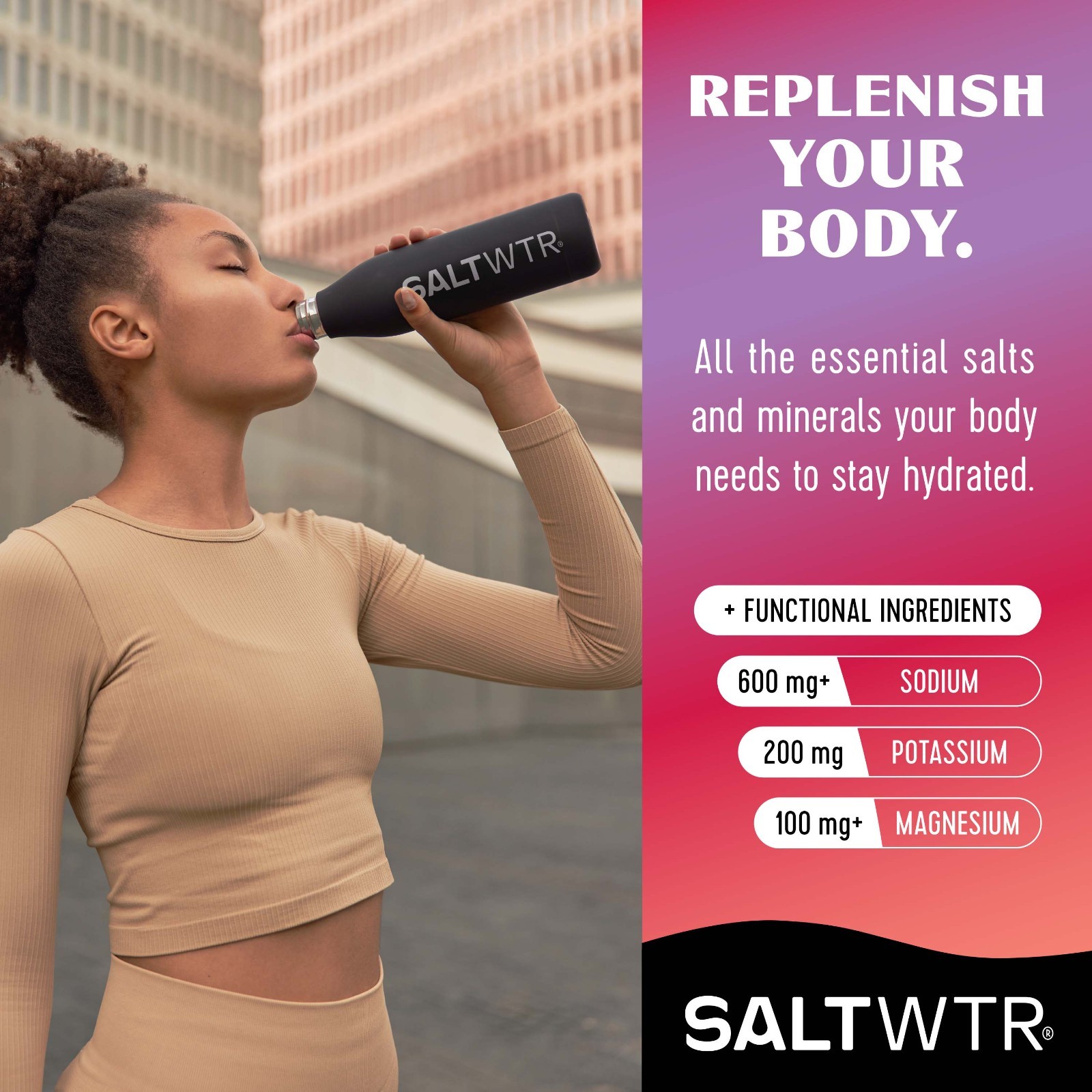 SaltWTR Functional Electrolyte Hydration Drink Mix – Sports Recovery 30 Pack