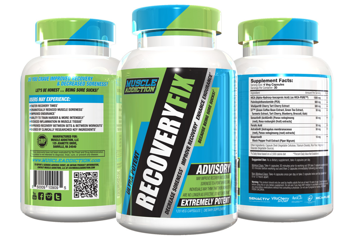 Muscle Addiction Recovery Fix Improved Muscle Recovery 120 Vegetarian Capsules