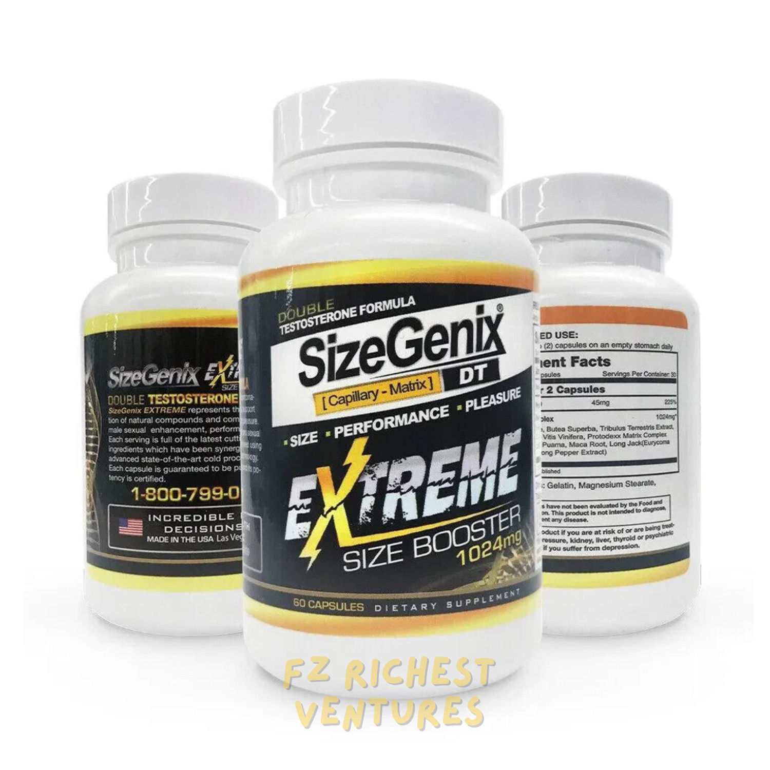 SizeGenix Men’s Health Supplement 1 Month Supply Boost Energy US Shipping – New
