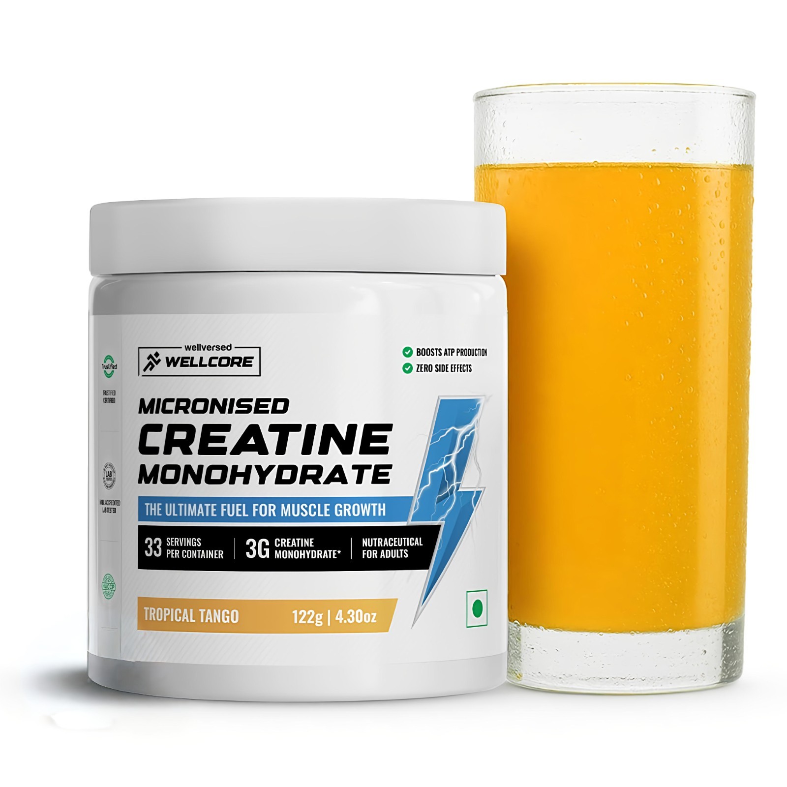 Wellcore Micronised Creatine Monohydrate 122g | 100% Pure | Tropical Tango