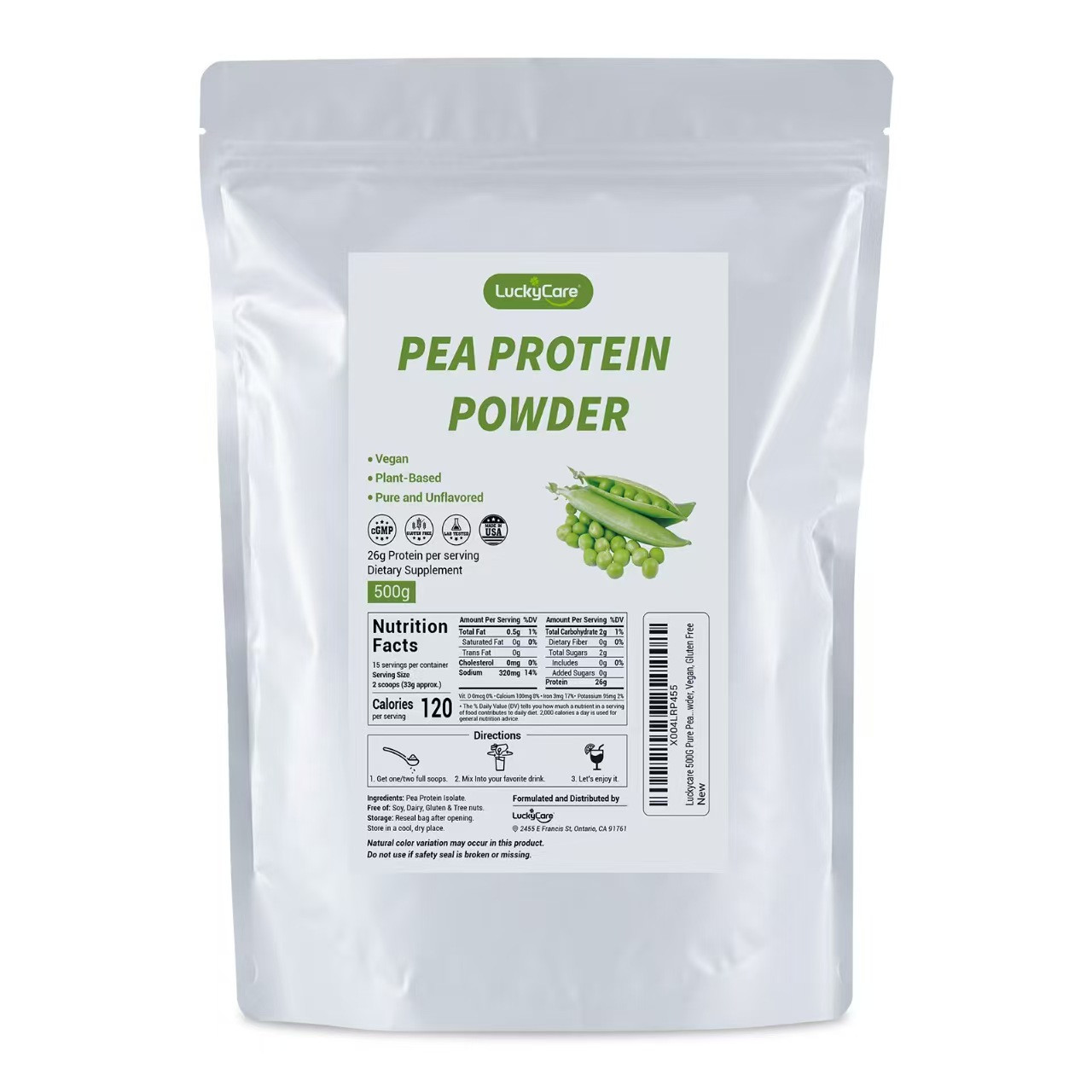 1.1/2.2LBS Pure Pea Protein Powder Vegan Protein Powder Muscle Growth Support