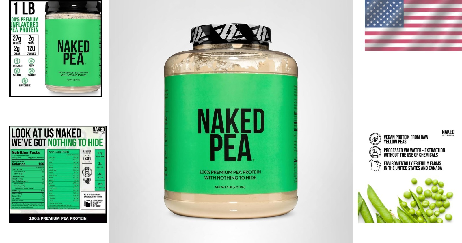Pure Yellow Pea Protein Isolate, & Gluten-Free – 27g Protein per Serving