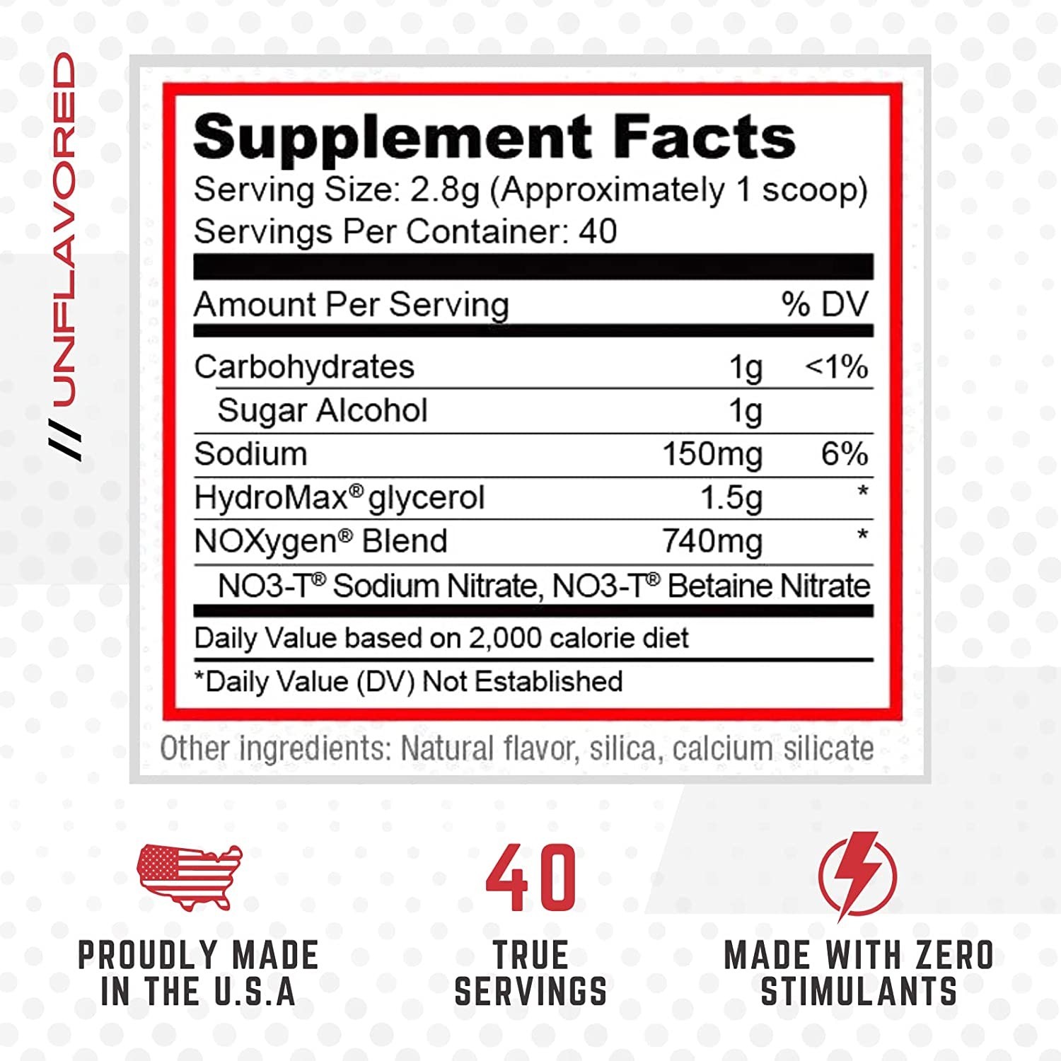 Purus Labs Noxygen Pre-Workout Accelerator Nitric Oxide 40 Servings – Unflavored