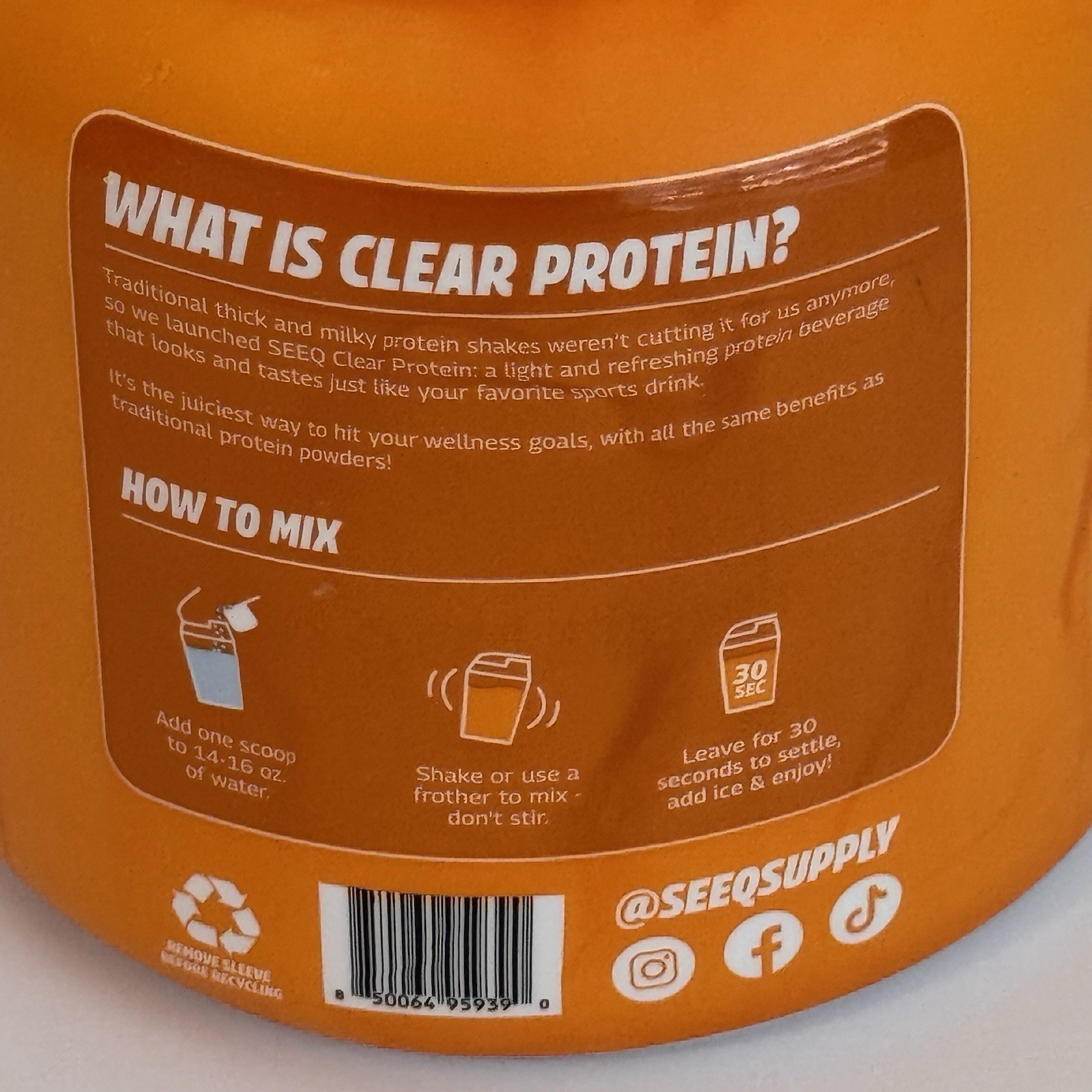 2x SEEQ Clear Whey Isolate Protein Powder Mango Pineapple 14.8 oz EXP8/27 SEALED