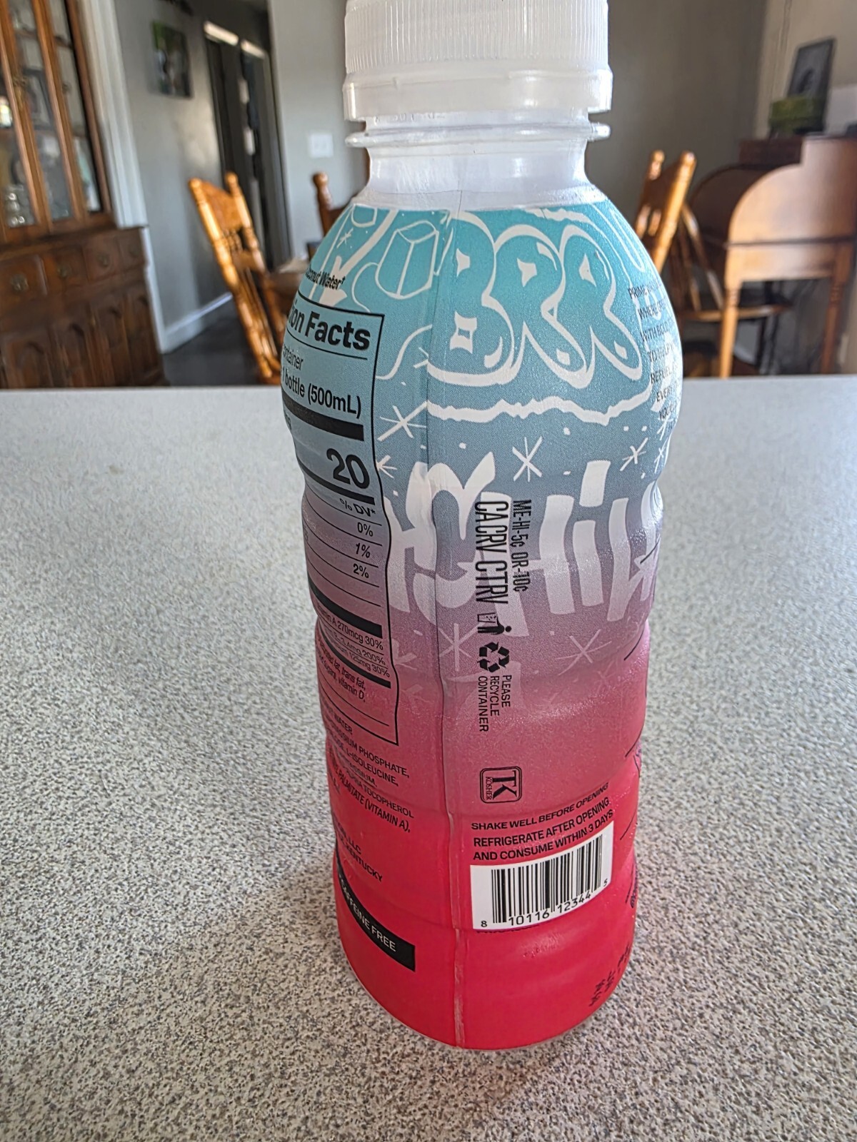 Prime Hydration Cherry Freeze Special Edition Graffiti Color Change Bottle, Open