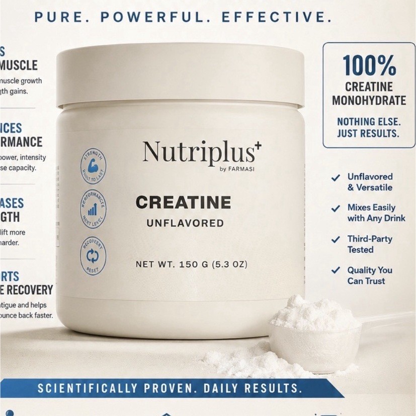 Nutriplus+ Creatine Monohydrate Powder Unflavored Vegan Gluten-Free 150g sealed