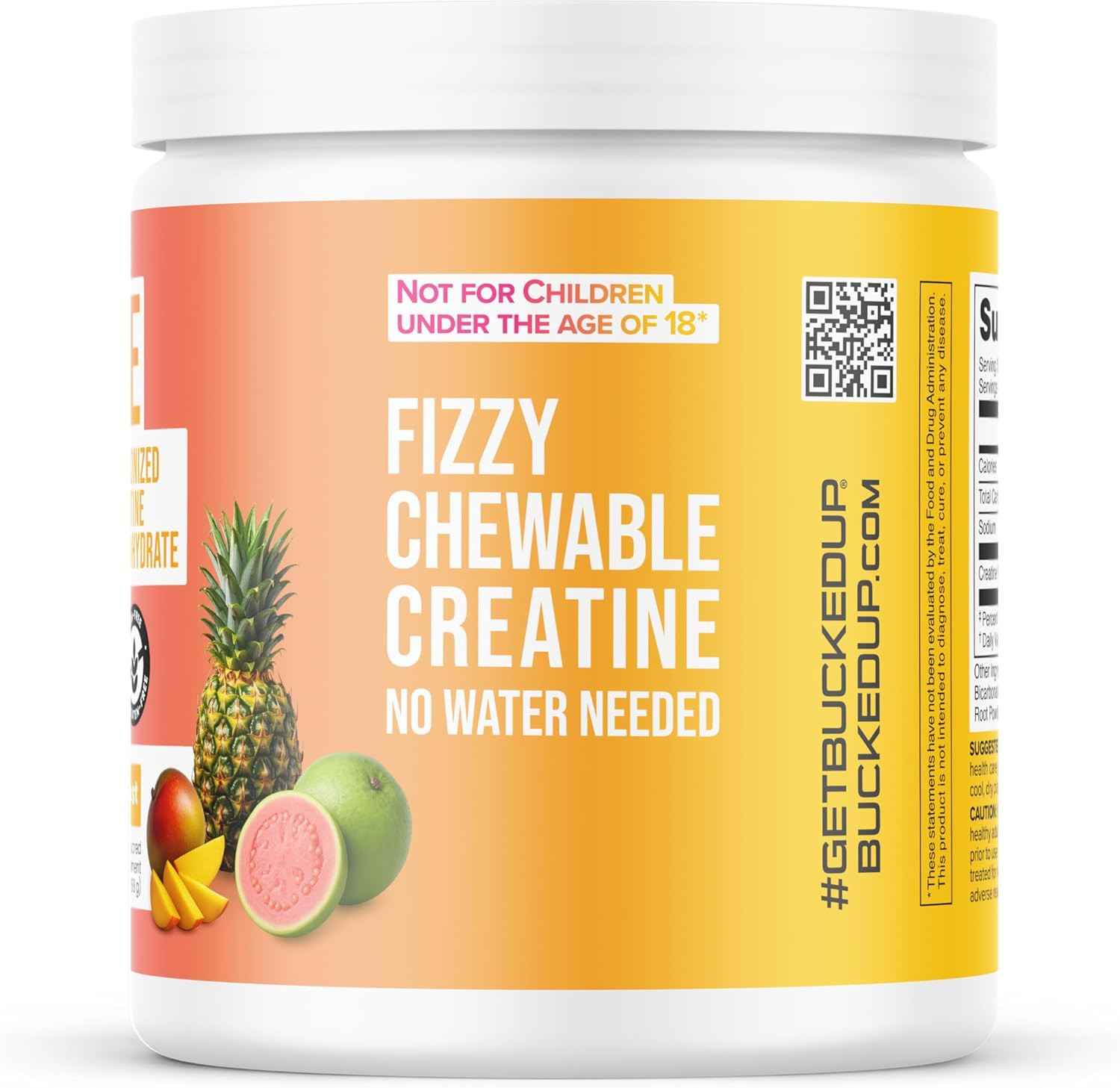 Bucked Up Creatine Candy Tropical Blast 120 Chews 5g Creatine Monohydrate