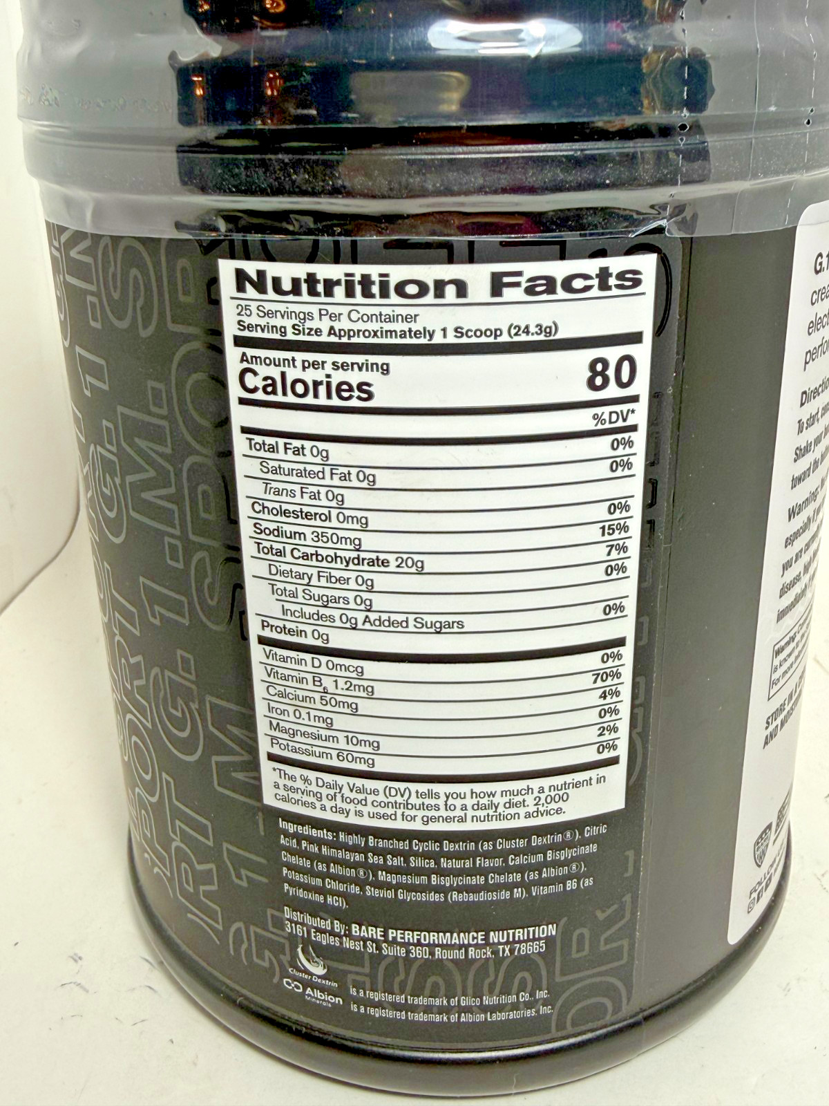 Bare Performance Nutrition BPN G.1.M Endurance Pre-Workout 21.4 oz ORANGE