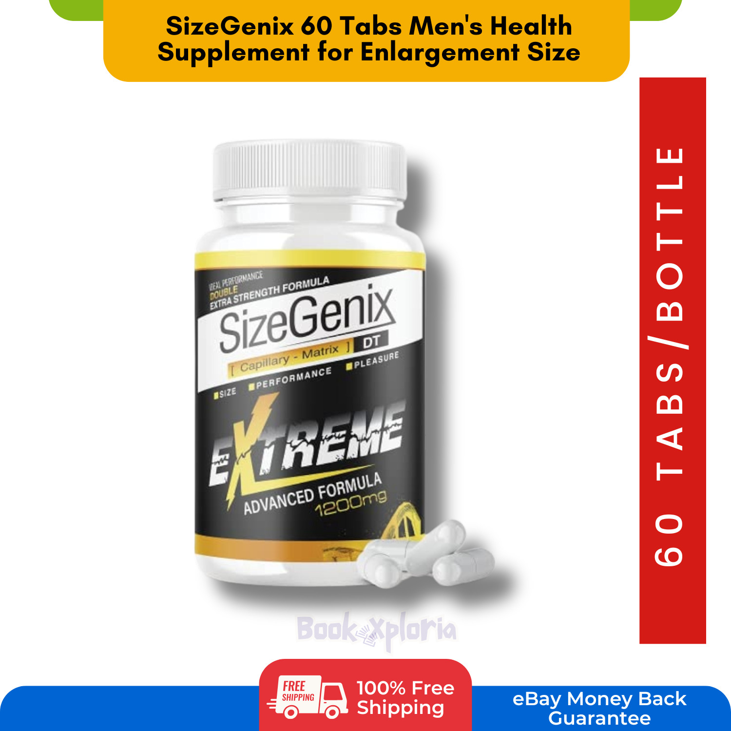 SizeGenix 60 Tabs Men’s Health Supplement for Enlargement Size SHIP FROM US FREE