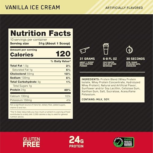 Gold Standard Whey Protein Vanilla 0.68lb ON