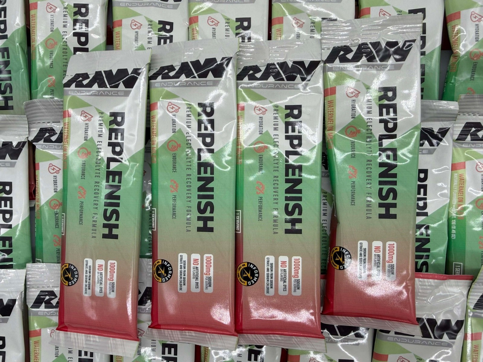 Raw Endurance Replenish Electrolyte Recovery ~ Watermelon Mojito ~ 80 STICK PACK