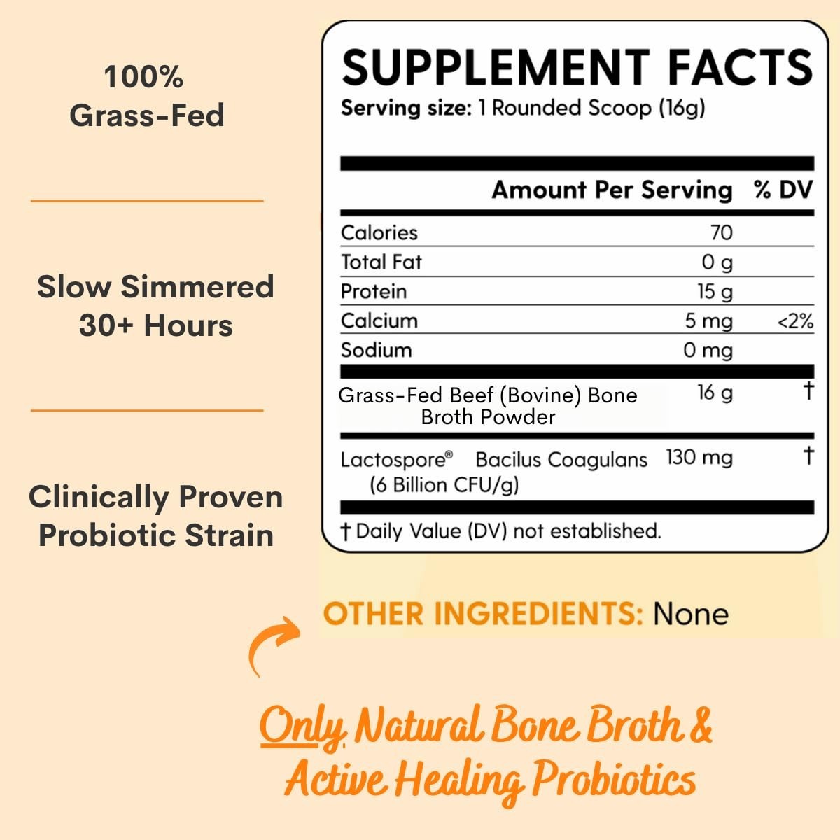 100% Grass-Fed Chocolate Bone Broth Protein Powder with Trial (8 Servings)