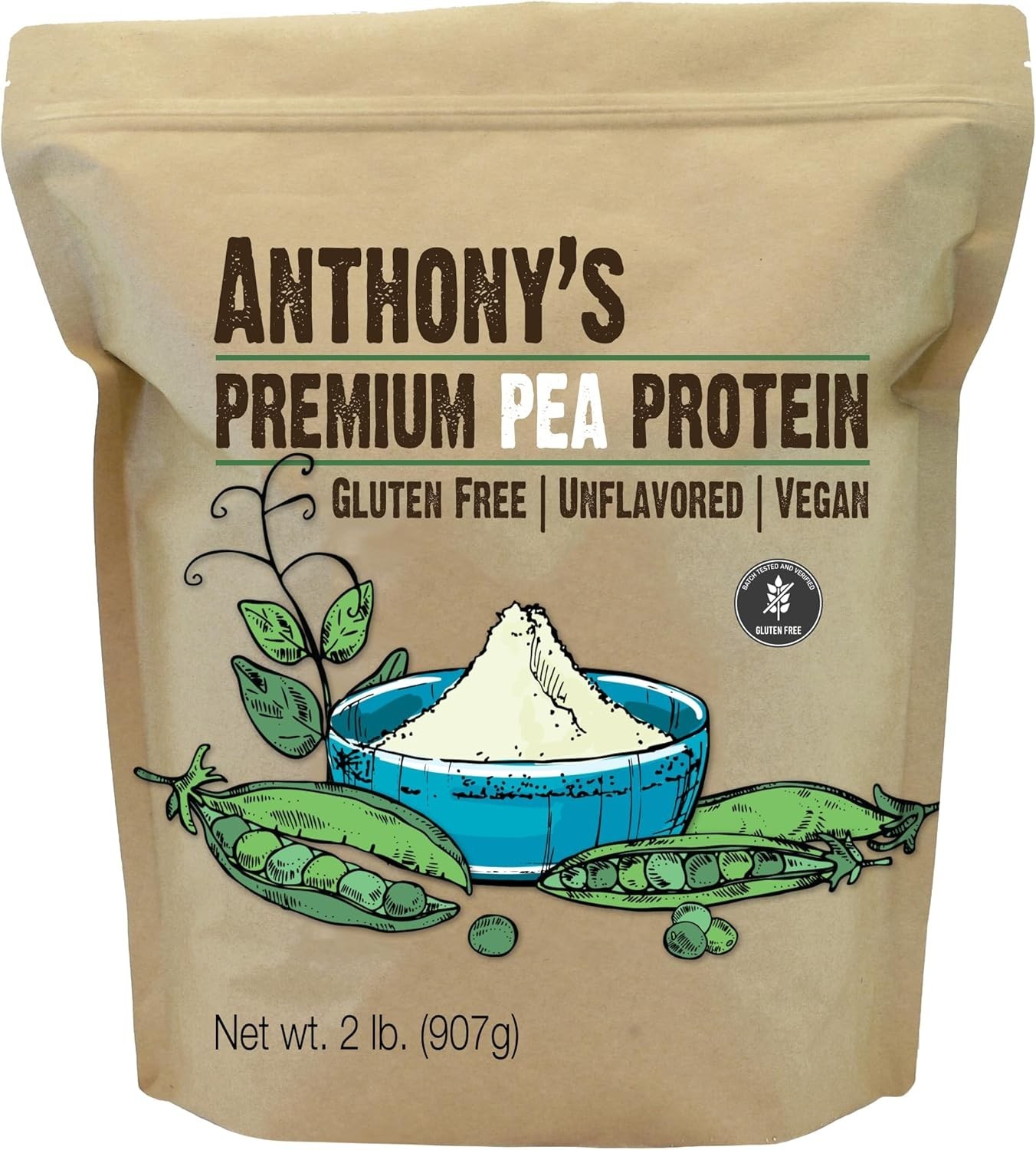 Versatile 2 lb Pea Protein – Gluten Free, Perfect for Smoothies & Baking
