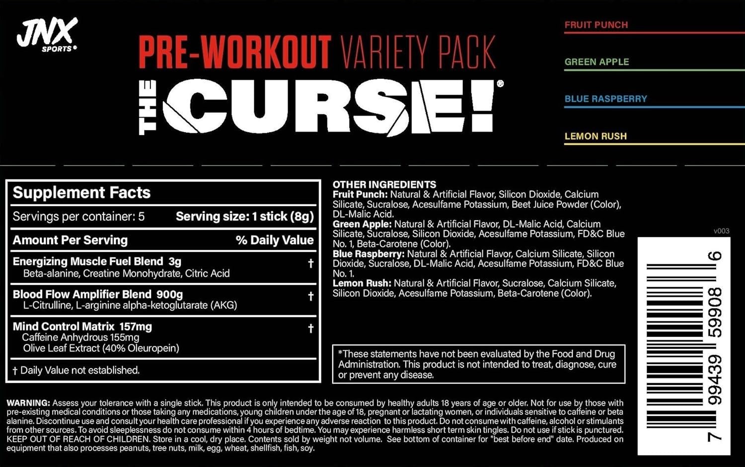 Ultimate Pre Workout Powder Sample Pack – The Curse! for Maximum Performance