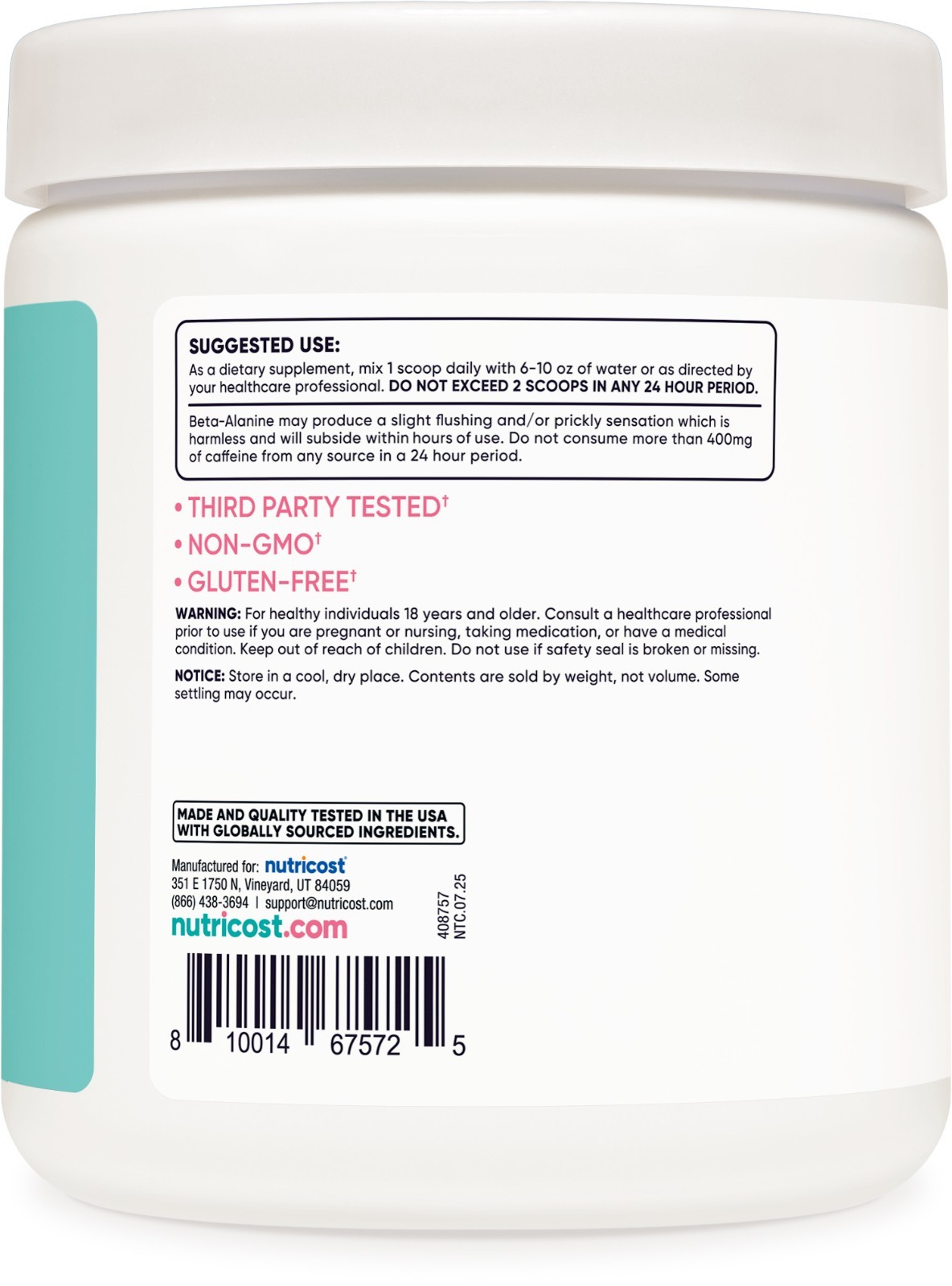 Nutricost Pre-Workout Powder for Women, Peach Mango, 30 Servings