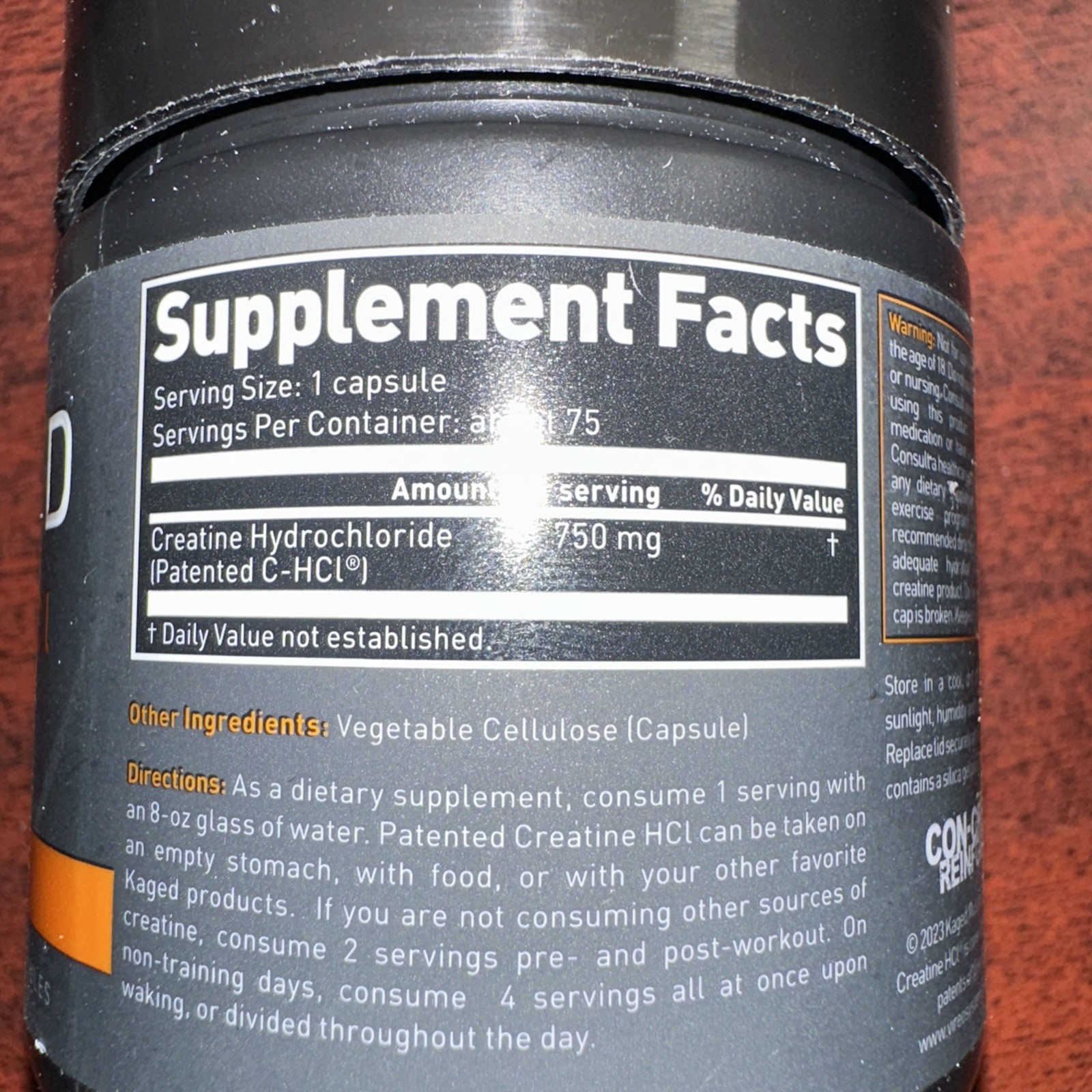 Creatine HCl, 75 Veggie Capsules (750 mg per Capsule)8/2028