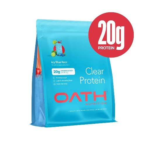 Oath Nutrition 18 Servings Clear Protein Powder – Icy Blue Raspberry
