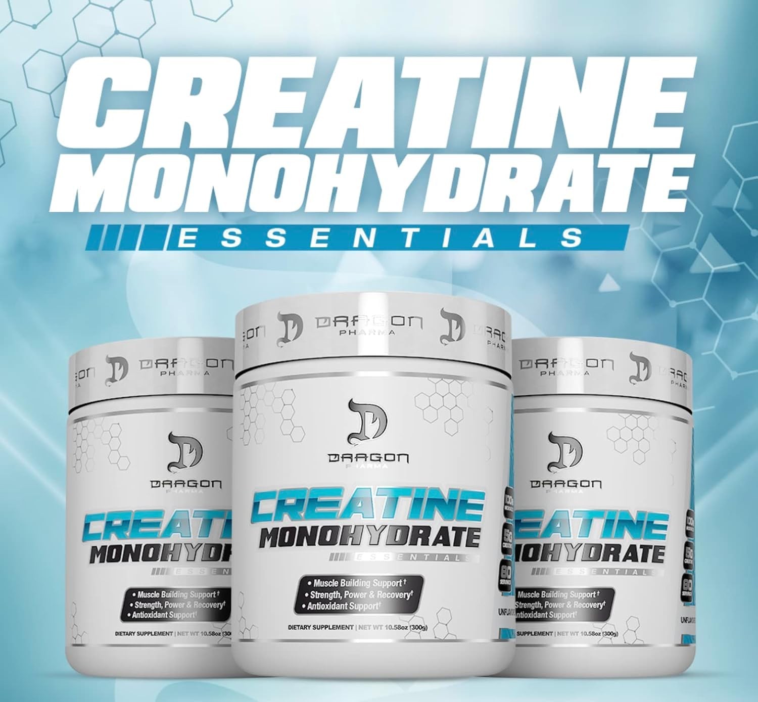 DRAGON PHARMA Bulk Creatine Monohydrate, Aid Muscle Recovery, Post-Workout Su…