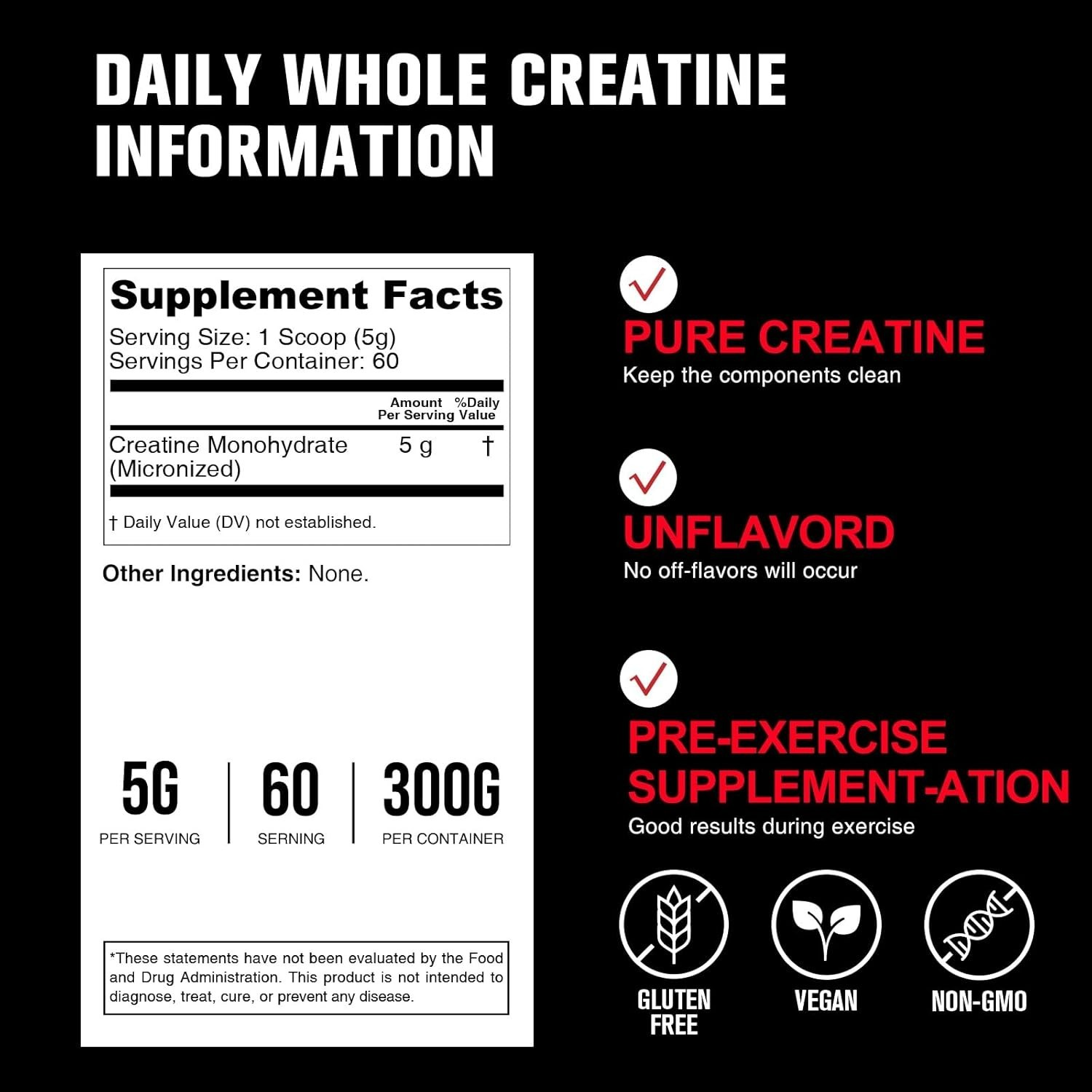 High-Quality 5000mg Micronized Creatine 300g – Supports Muscle Growth & Recovery