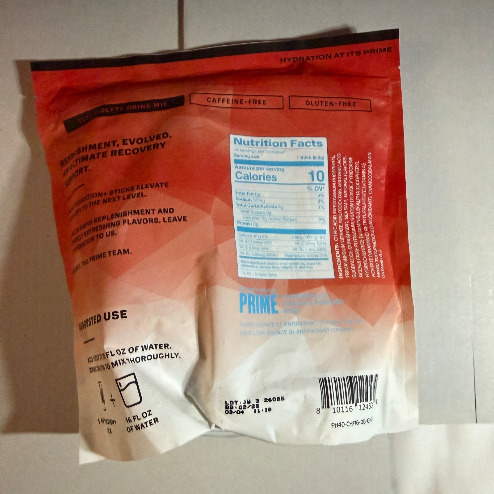 PRIME HYDRATION+ Electrolyte Powder Sticks Cherry Freeze 16 Count