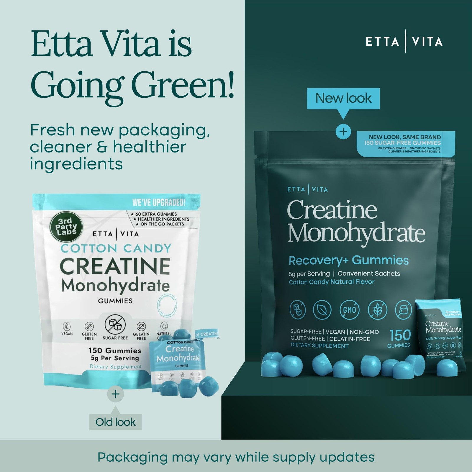 Sugar-Free Creatine Monohydrate Gummies (5g Per Packet) – Potent Creatine Gum…