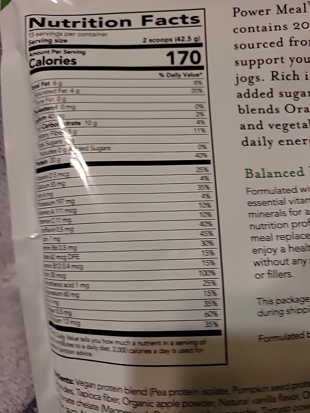 Young Living Essential Oils Power Meal Vegan Meal Replacement