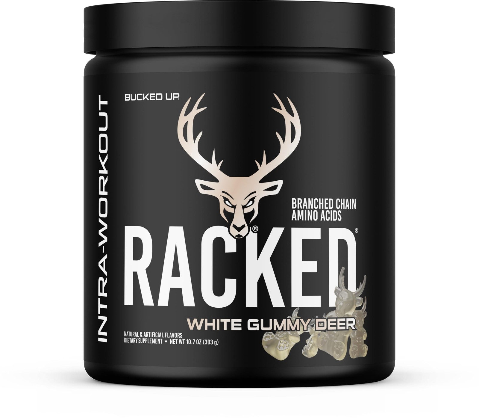 Bucked Up Racked White Gummy Deer | Intra Workout BCAA 211 Formula with L Car…