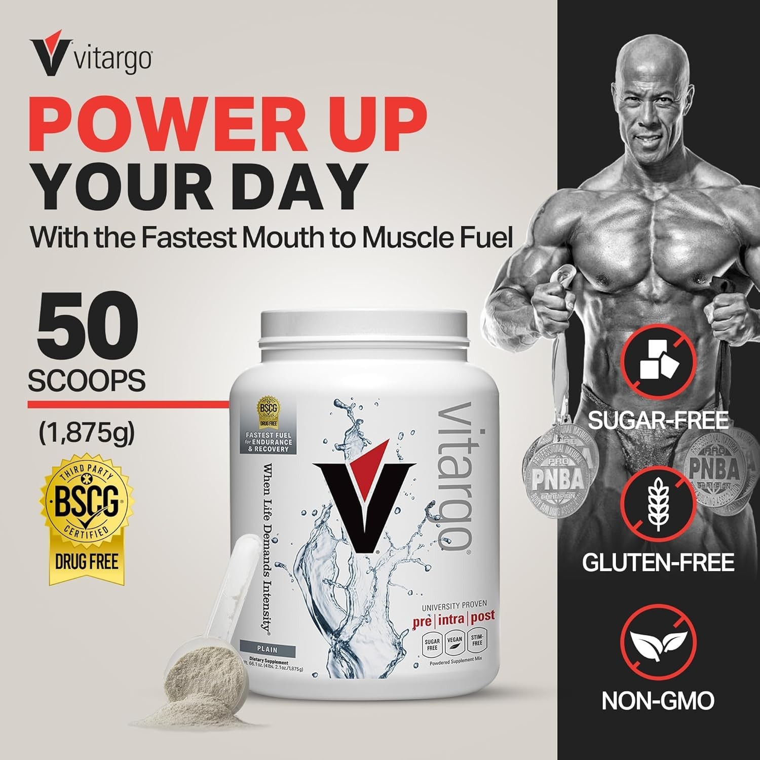 Vitargo Carbohydrate Powder, 2X Faster Absorbing, 4.4 LB Plain, Pre, Intra & …