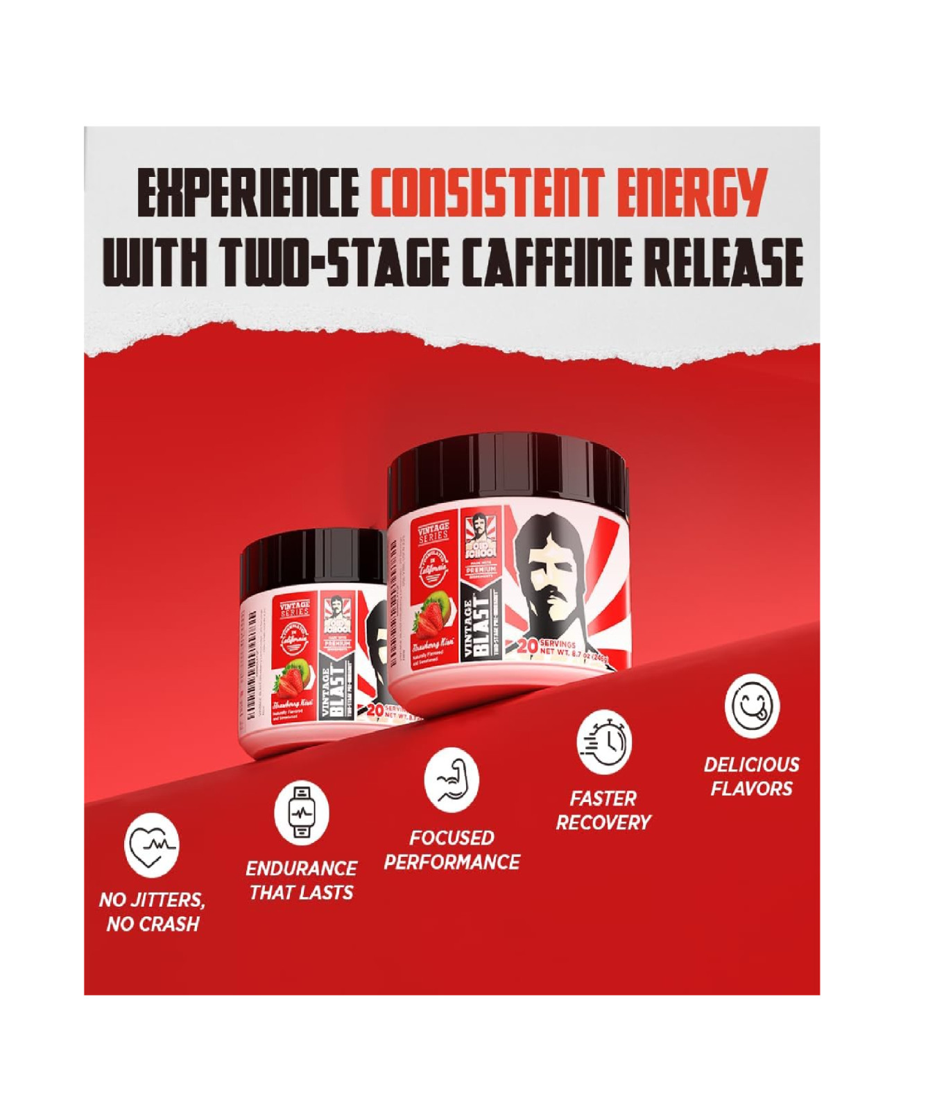 Old School Labs Ultimate 2 Stage Pre Workout for Explosive Energy, Massive Pumps