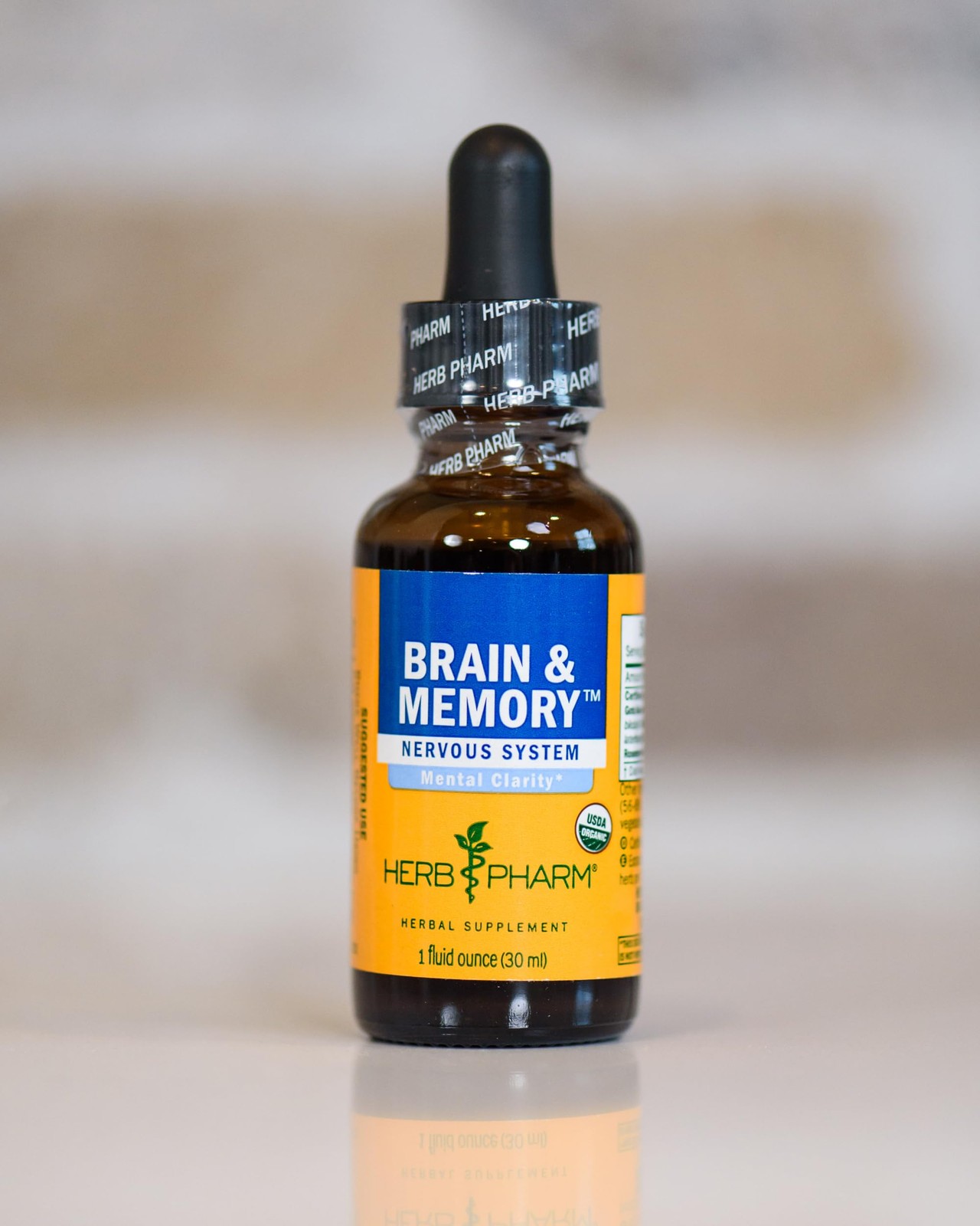 Herb Pharm Brain & Memory Liquid Herbal Formula, Ginkgo, Focus, 4 Fl Oz