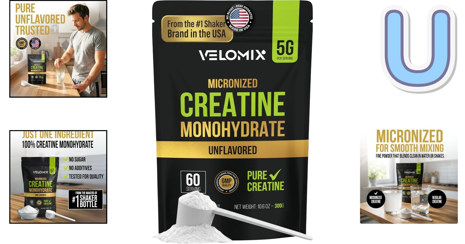 Daily Use Micronized Creatine Powder – 5000mg, 60 Servings for Strength Gains