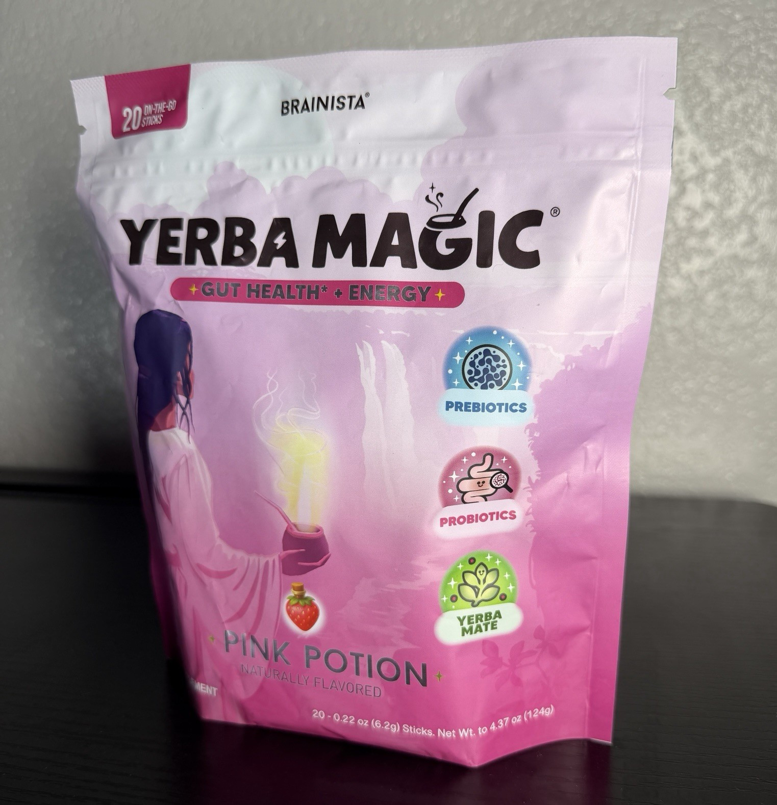 Yerba Magic Pink Potion Drink Mix Powder 20 Sticks 4.37 oz Pre/Probiotics