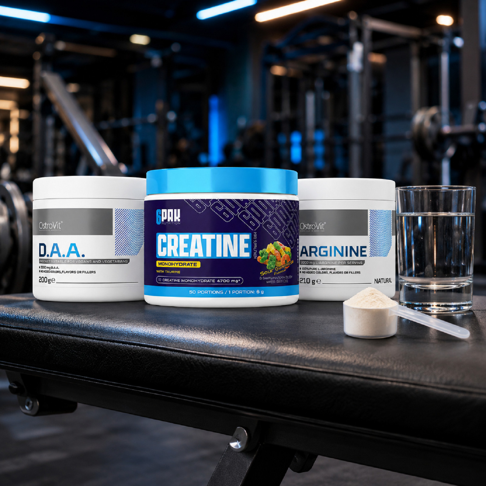 ARGININE + CREATINE MONOHYDRATE + DAA – Strenght Performance Recovery Endurance