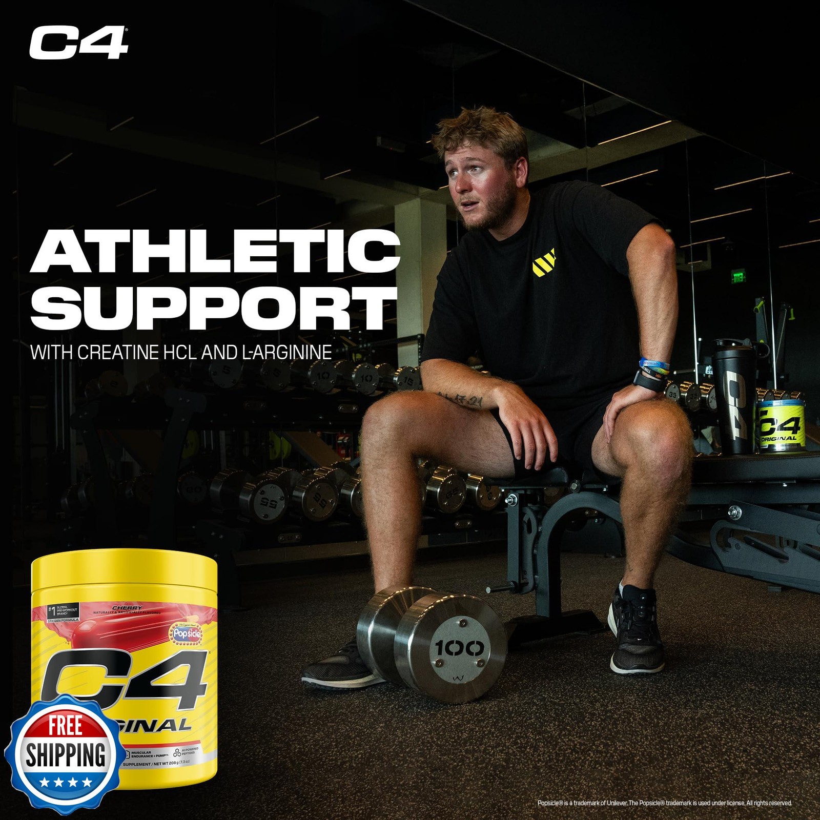 C4 Original Pre Workout – POPSICLE Cherry – Pre-Workout for Endurance, Focus