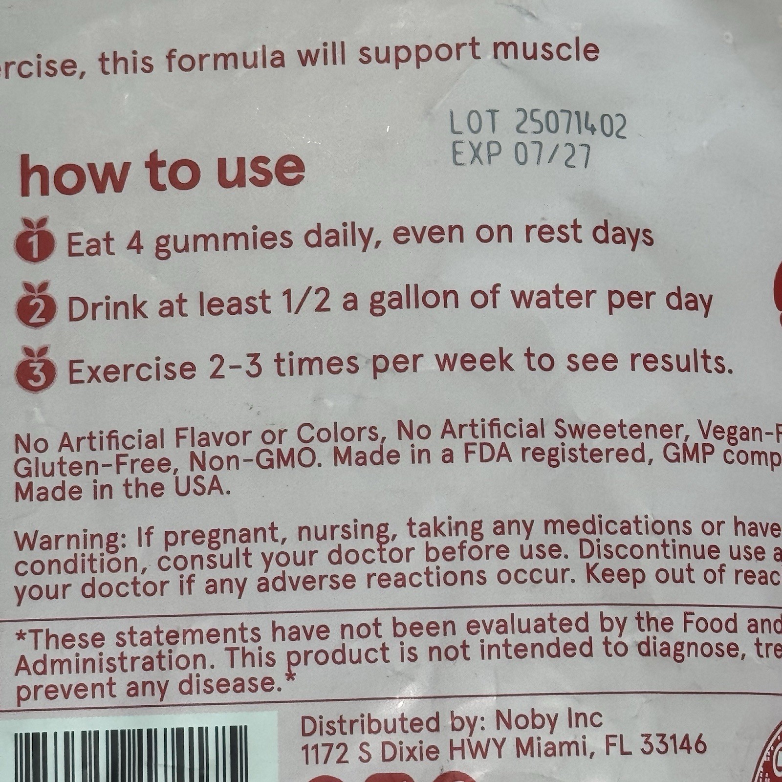 Peach Perfect Creatine Monohydrate Gummies, 120 tropical fruit gummies. Exp 7/27