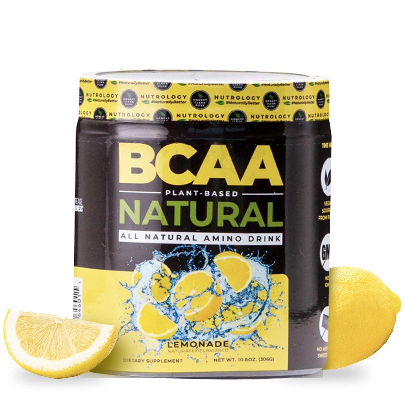 Nutrology BCAA Natural Plant Based BCAA Powder, Lemonade Flavor, Optimized 2…
