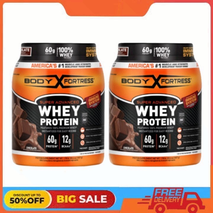 Body Fortress Super Advanced 100% Premium Whey Protein Powder, Chocolate, 1.78lb