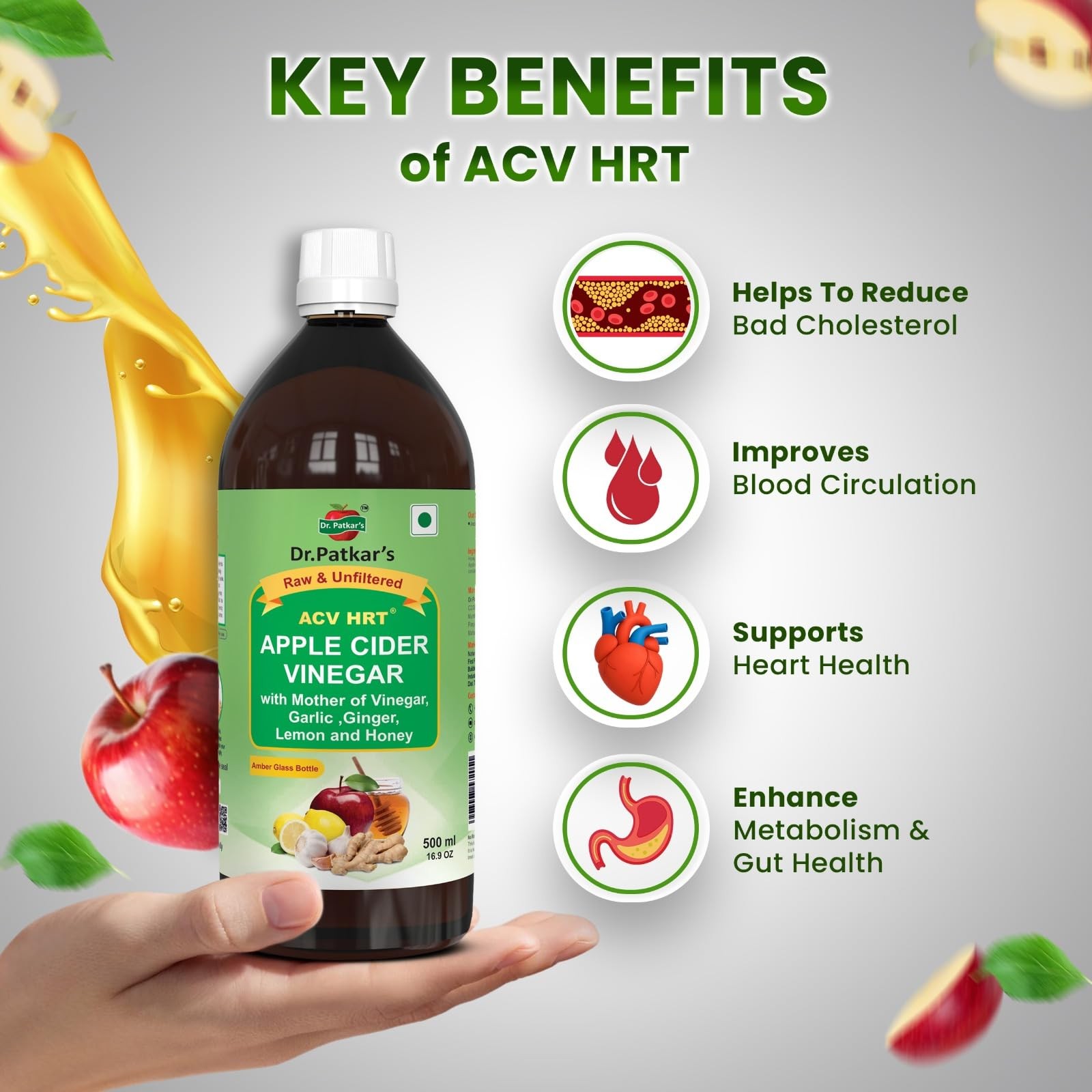 Dr Patkar ACV with Ginger Garlic Lemon Honey 500ml