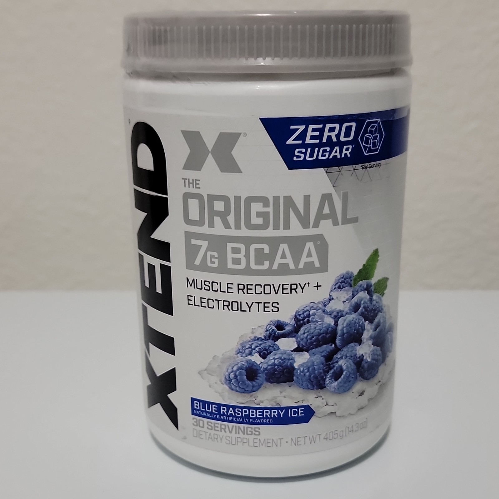 XTEND 7g BCAA Muscle Recovery + Electrolytes Zero Sugar Blue Raspberry Ice 30sv