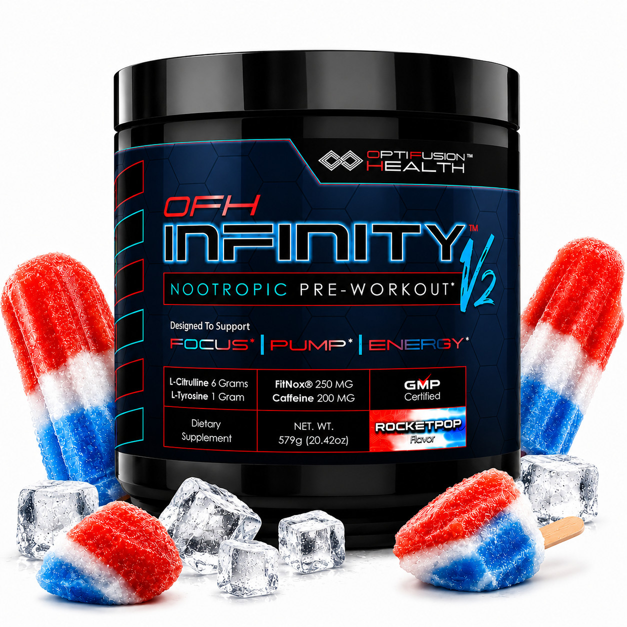 Pre Workout Rocket Pop 30 Servings FitNox – VasoDrive – Infinergy|Energy + Pump