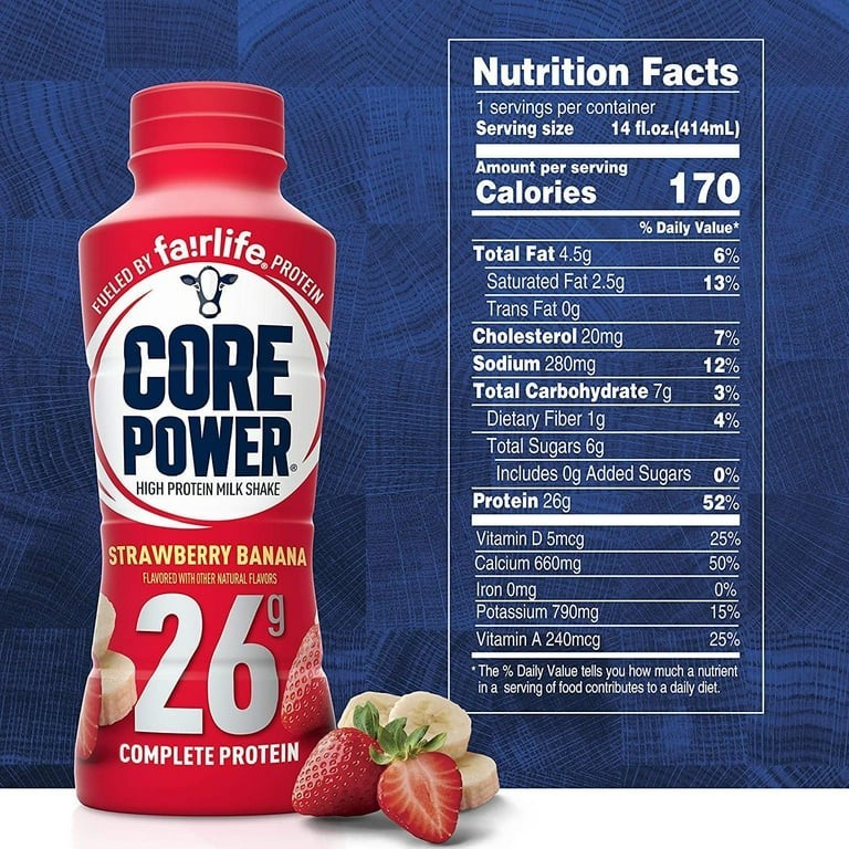 Core Power High Protein Milk Shake 26g Protein Chocolate Vanilla SB 14 fl oz X6)