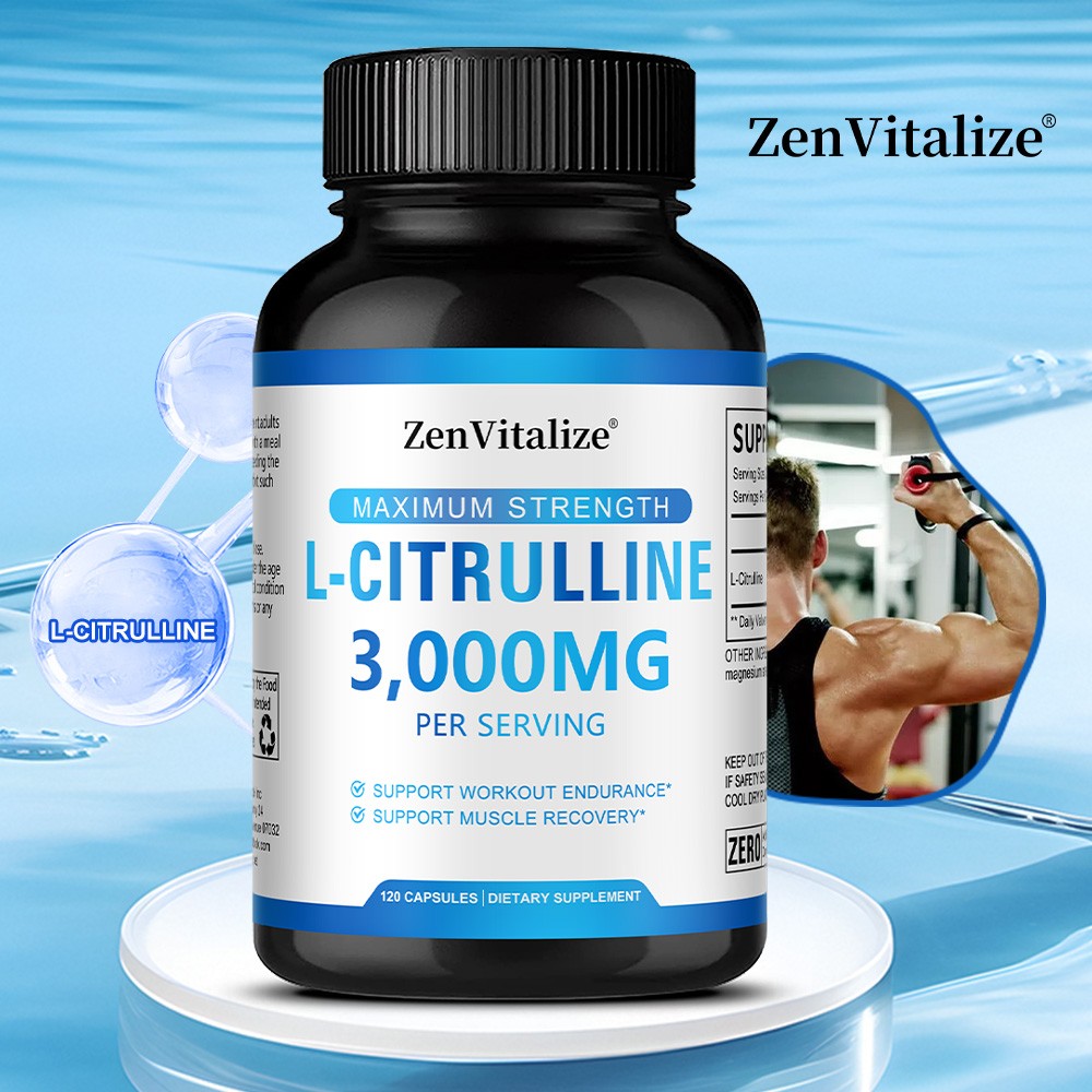 L Citrulline 3000mg Supplements L Arginine Muscle Strength Endurance 120 Pills