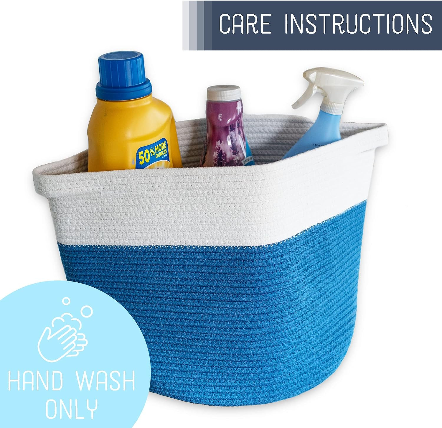 Nat & Jules 12 Inch Flexible Woven Fabric Storage Basket: Organize Your Home Off